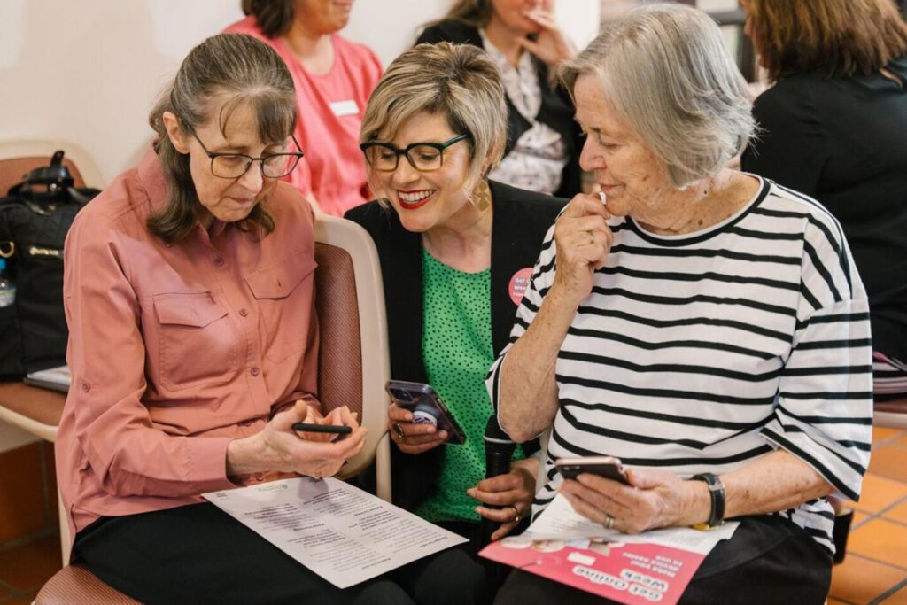 Jess Wilson, CEO Good Things, helping attendees at a Get Online Week event